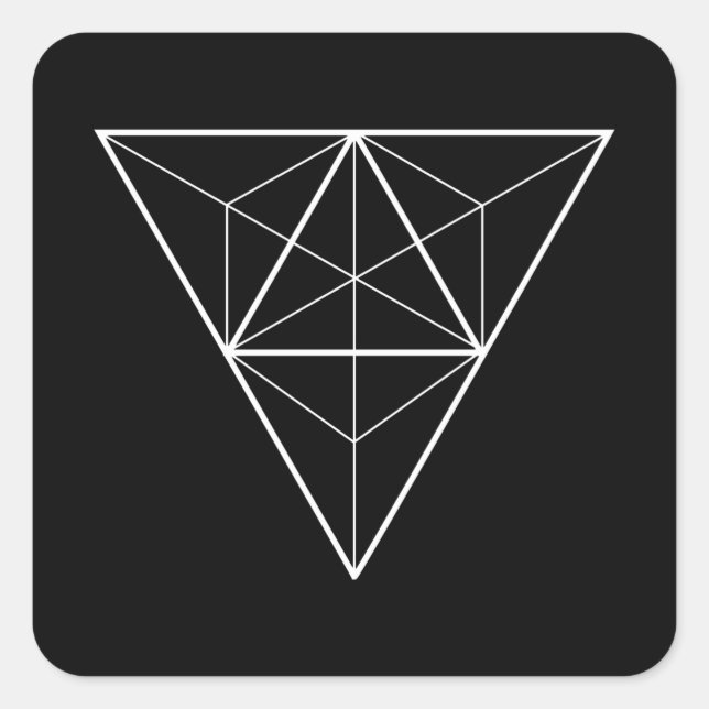 Triangle sacred geometry design square sticker (Front)
