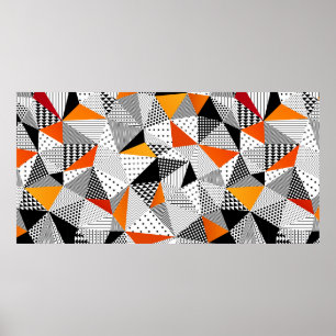 Triangle seamless pattern. Contrasting fashionable Poster