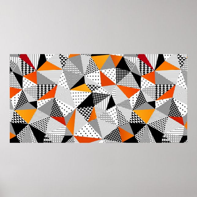 Triangle seamless pattern. Contrasting fashionable Poster (Front)