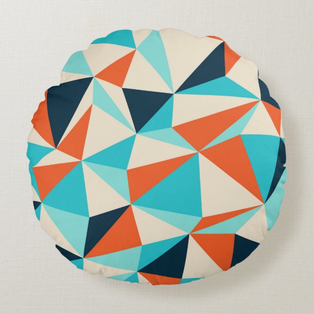 Triangle seamless pattern round pillow (Front)