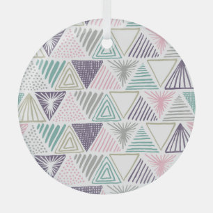 Triangle shapes, hand-drawn vintage style. glass ornament