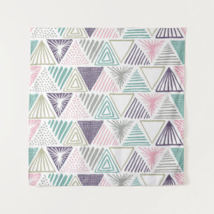 Triangle shapes, hand-drawn vintage style. tapestry