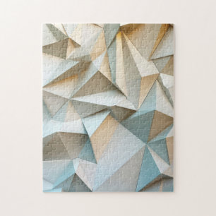 Triangle shapes in 3D with subtle colours Jigsaw Puzzle
