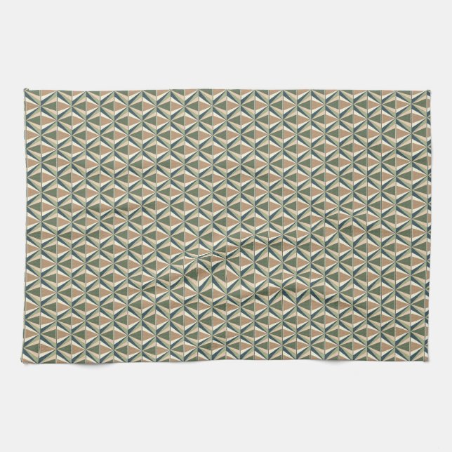 Triangle Shapes in Neutral Tones  Kitchen Towel (Horizontal)