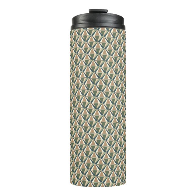 Triangle Shapes in Neutral Tones  Thermal Tumbler (Front)