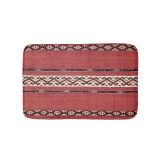 Triangle Stripe Kilim IV Red Black White  Bath Mat