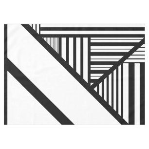 Triangle stripes in Black and White Tablecloth