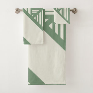 Triangle stripes in Green Bath Towel Set