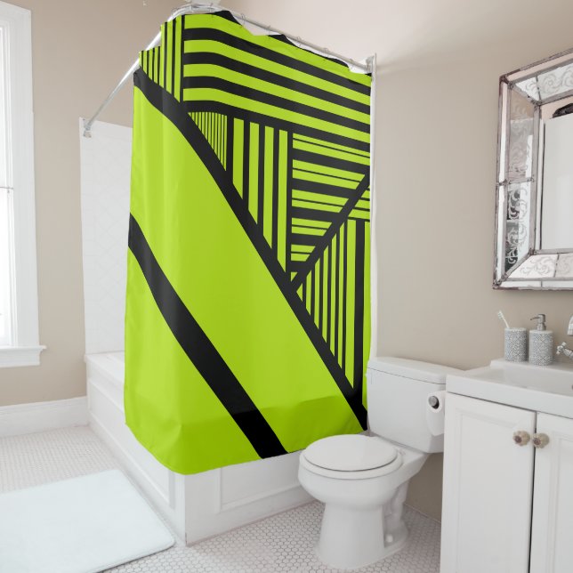 Triangle Stripes - Lime Green (In Situ)