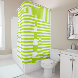 Triangle Stripes - Lime Green and White