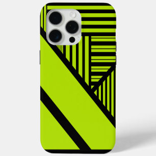 Triangle Stripes - Lime Green iPhone 15 Pro Max Case
