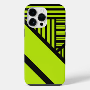 Triangle Stripes - Lime Green iPhone 14 Pro Max Case