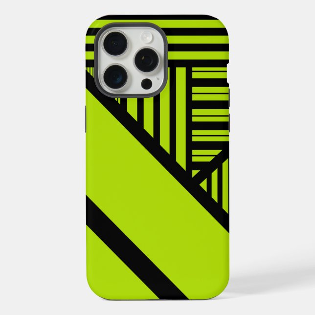 Triangle Stripes - Lime Green iPhone Case (Back)