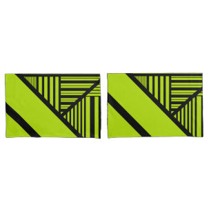 Triangle Stripes - Lime Green Pillowcase