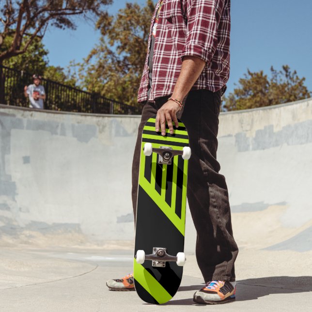 Triangle stripes - Lime Green Skateboard (Outdoor 2)