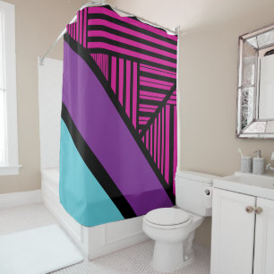 Triangle Stripes - Pink, Purple, Blue and Black