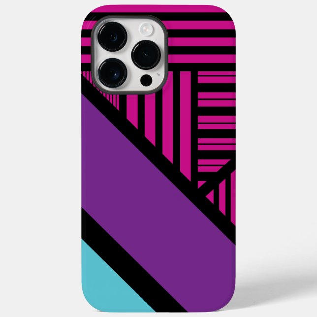 Triangle Stripes - Pink, Purple, Blue and Black  Case-Mate iPhone Case (Back)