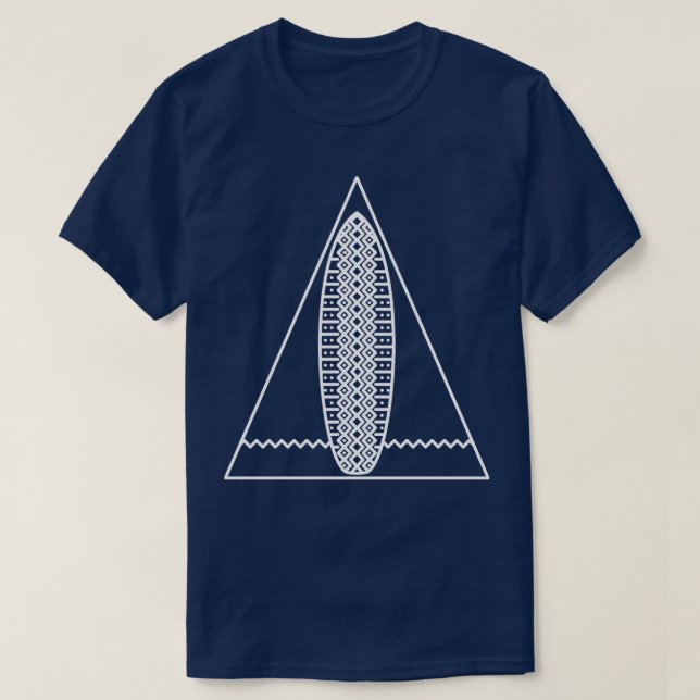 Triangle Surf White monochrome TShirt (Design Front)