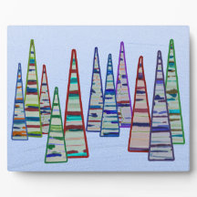 Triangle Tree Forest Tabletop Plaque with Easel