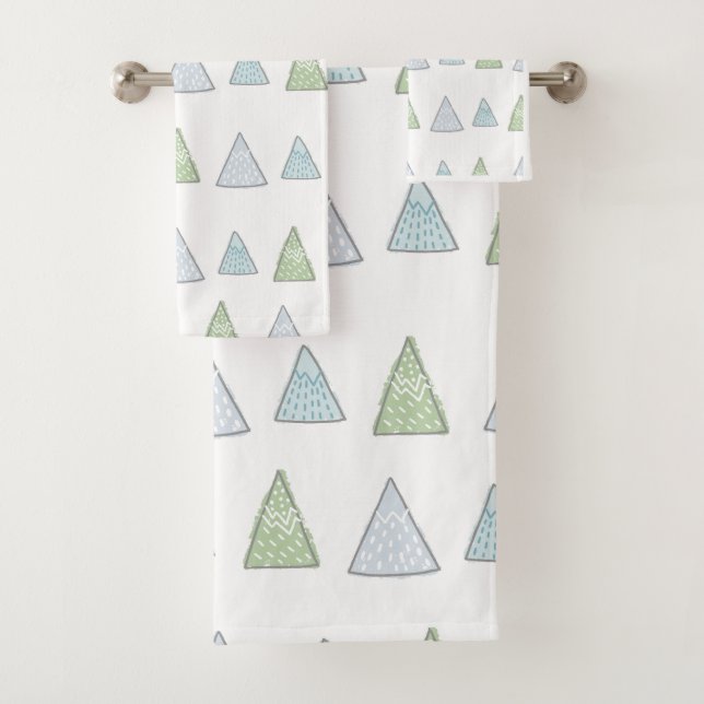 Triangle Trees Bath Towel Set (Insitu)