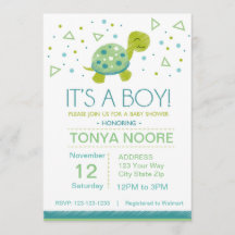 Triangle Turtle Baby Shower Invitation