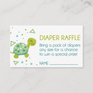 Triangle Turtle Diaper Raffle Ticket Enclosure Card