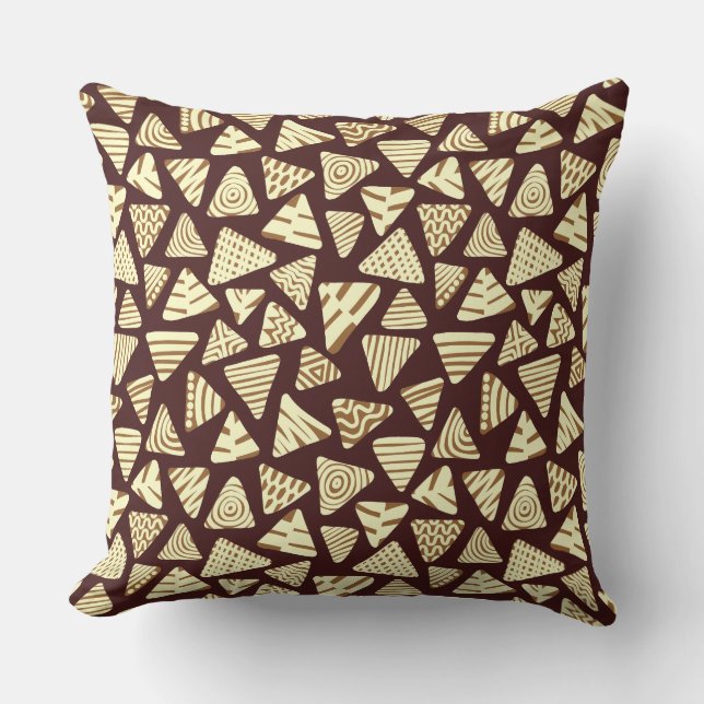 Triangles 240121 - Shades of Chocolate Throw Pillow (Front)