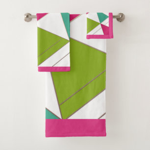 Triangles abstract print geometrical geometry mode bath towel set