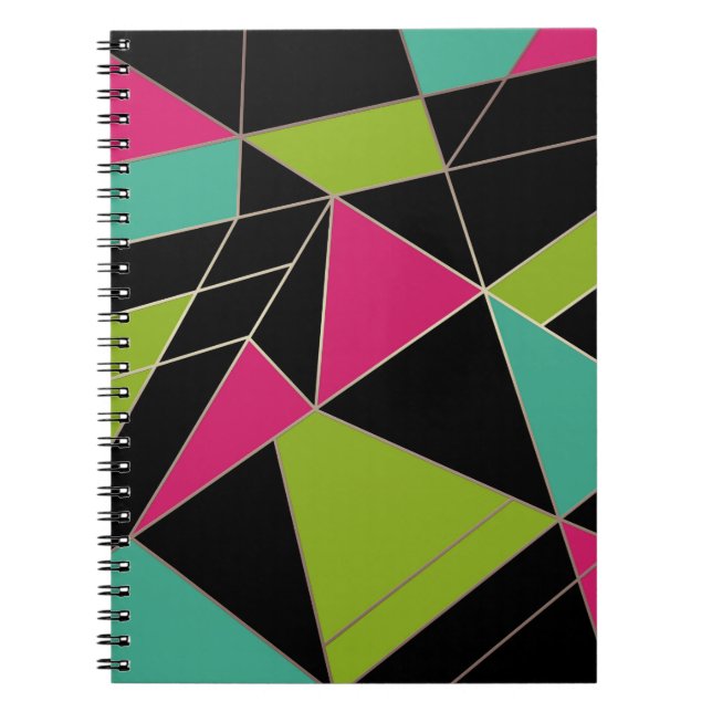Triangles abstract print geometrical geometry mode notebook (Front)