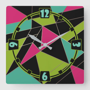 Triangles abstract print geometrical geometry mode square wall clock