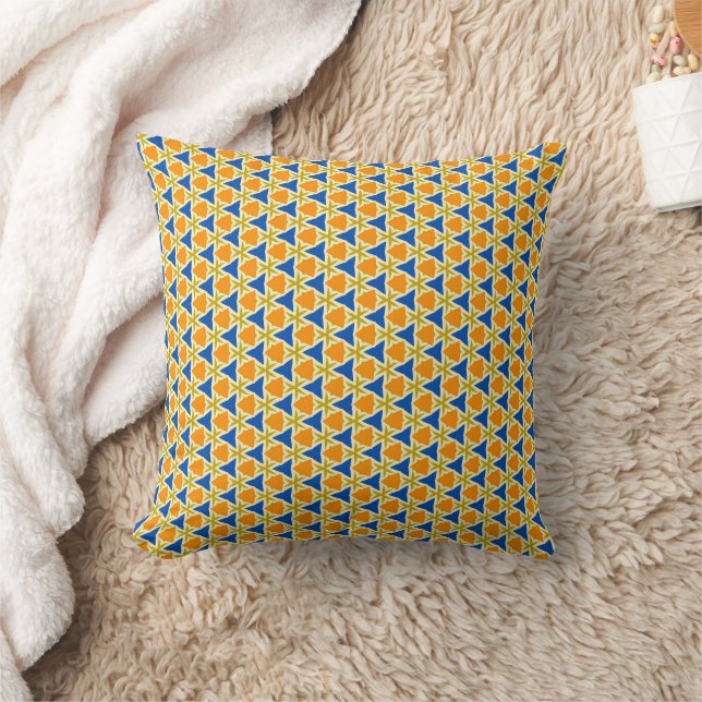Triangles and Stars Colourful Throw Pillow (Blanket)