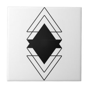 Triangles black transparent background geometric tile