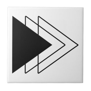 Triangles black transparent geometric abstract art tile
