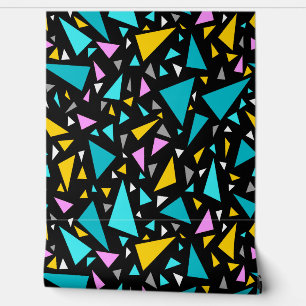 Triangles blue yellow colours on black background  wallpaper