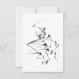 Triangles Colourful Abstract Tribal Tattoo Art Thank You Card