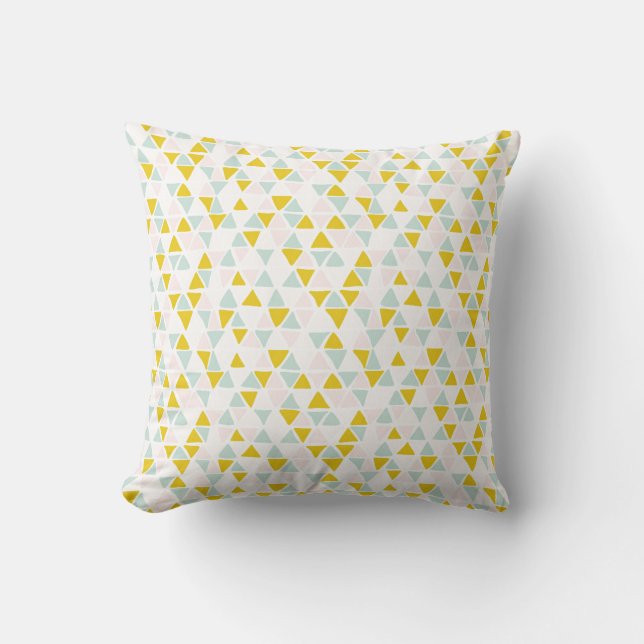 Triangles Custom Colour Background Throw Pillow (Front)