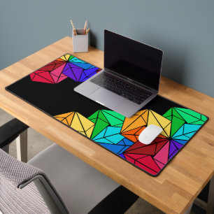 Triangles de cubes arc-en-ciel lumineux 3D en noir