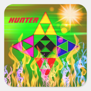 Triangles Galore Kid's Collection - Sticker/colour Square Sticker