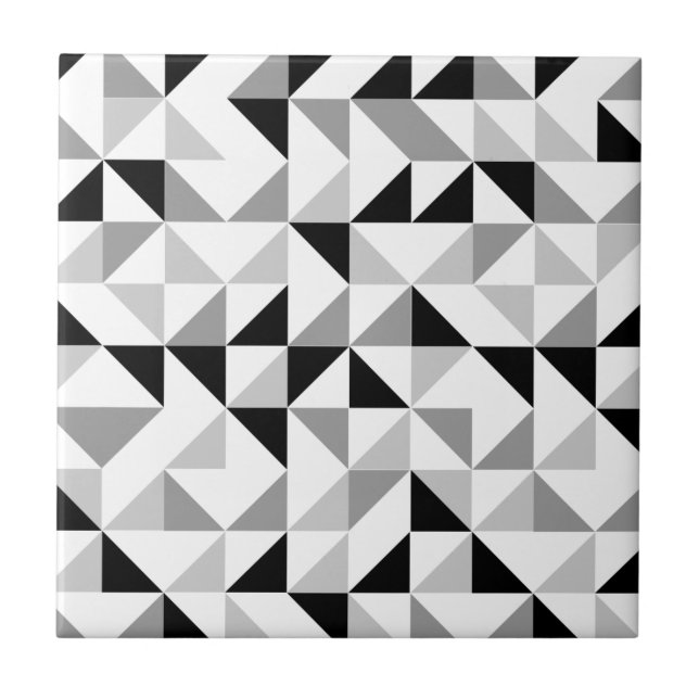 Triangles geometric pattern tile (Front)