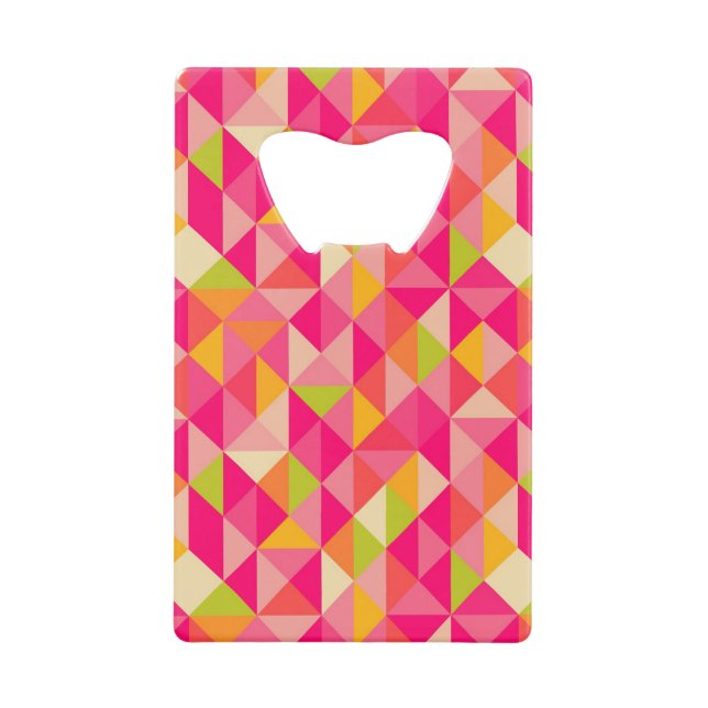 Triangles geometrical pattern credit card bottle opener (Front)