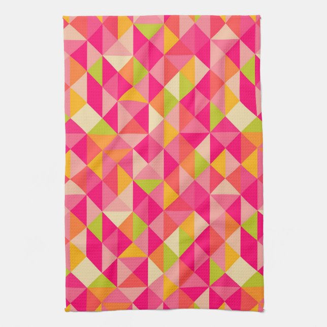 Triangles geometrical pattern kitchen towel (Vertical)