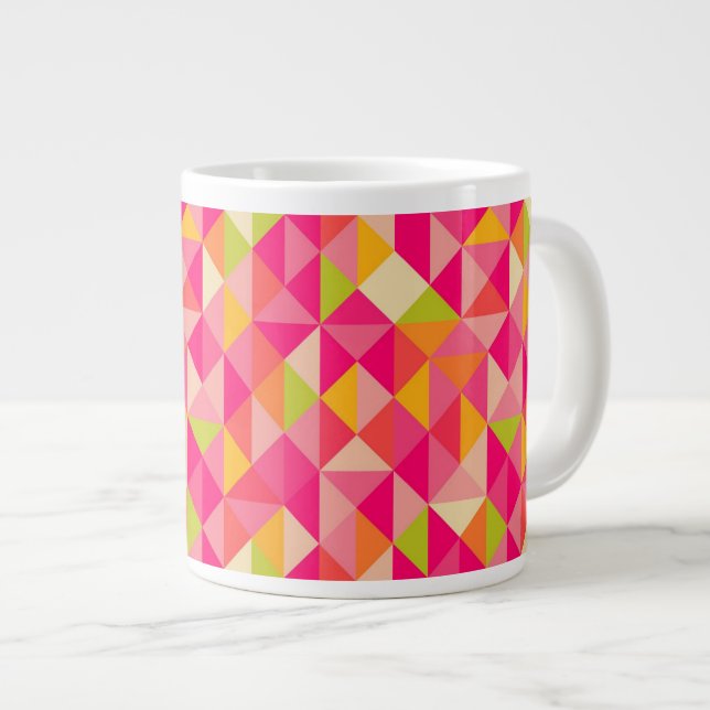 Triangles geometrical pattern large coffee mug (Front Right)