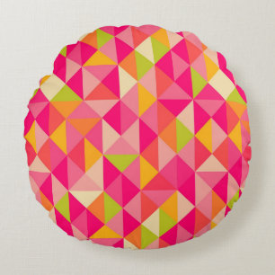 Triangles geometrical pattern round pillow