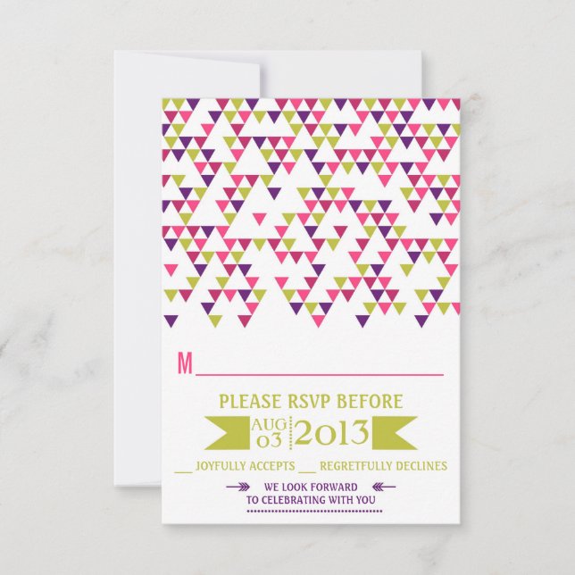 Triangles géométriques colorés Mod Wedding Carte R (Devant)