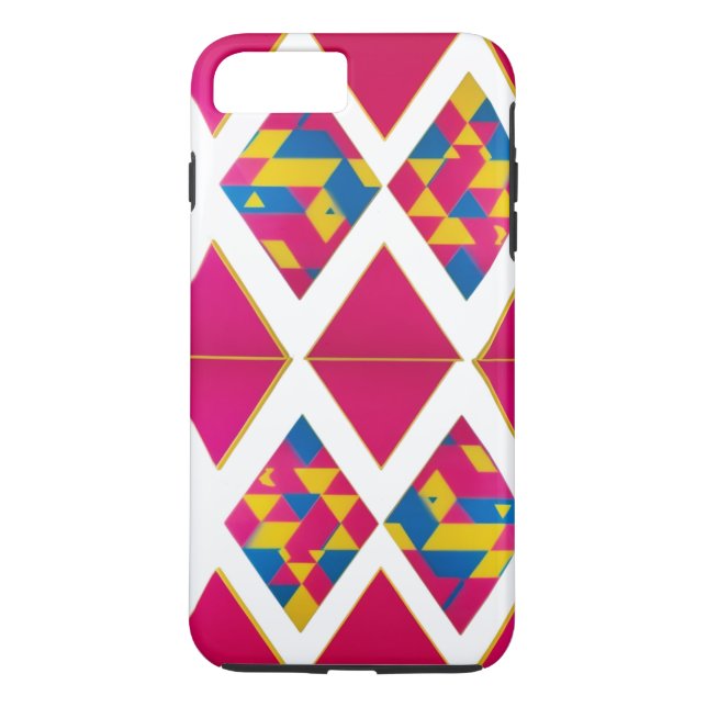 Triangles géométriques rétro - iPhone 8 Plus Coque (Dos)