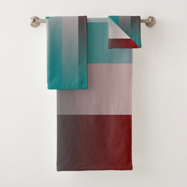 triangles gris bordeaux turquoise (En situation)