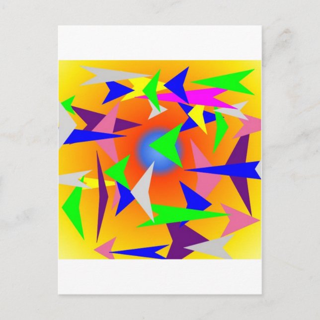 triangles in design with yellow background postcard (Front)