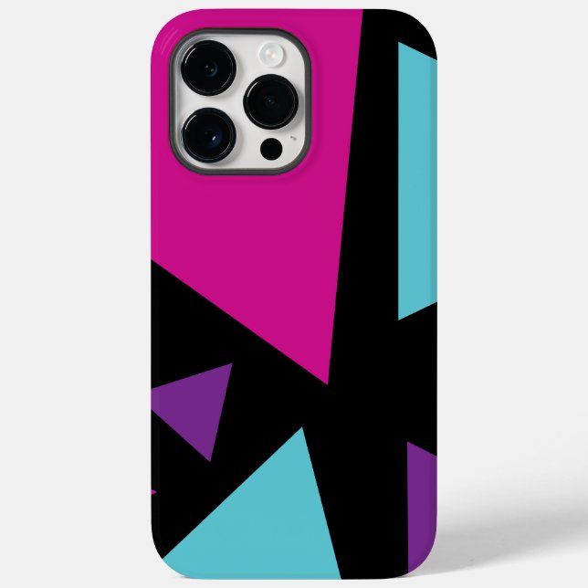 Triangles in Pink, Purple, Blue and Black Case-Mate iPhone Case (Back)