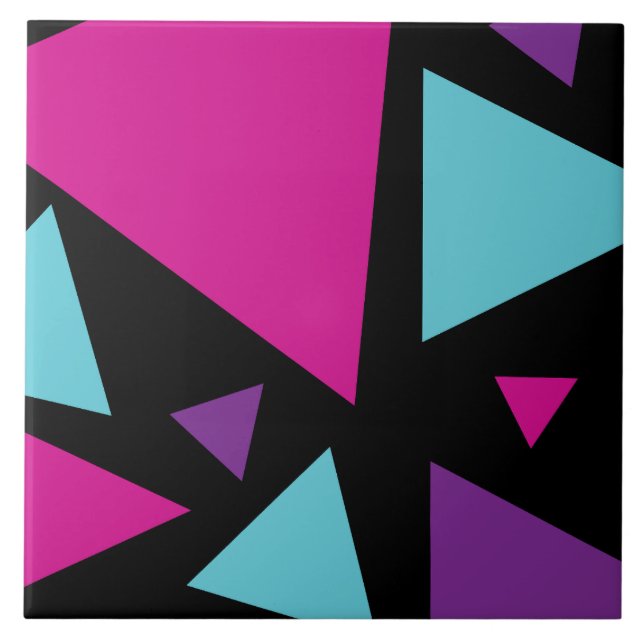 Triangles in Pink, Purple, Blue and Black Tile (Front)