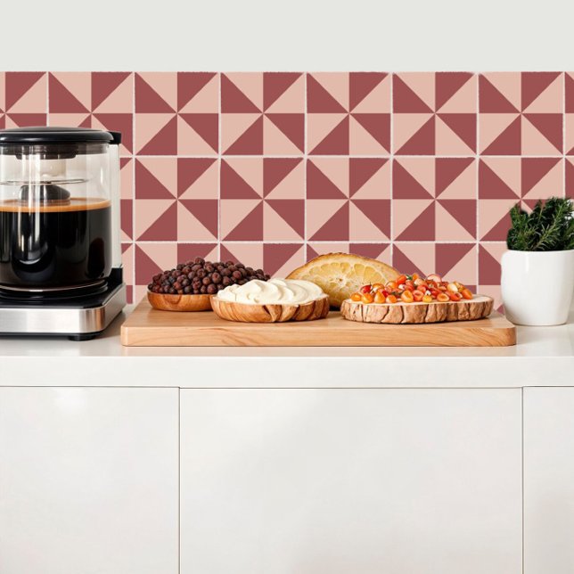 Triangles in sienna and pink quartz geometric tile (Creator Uploaded)